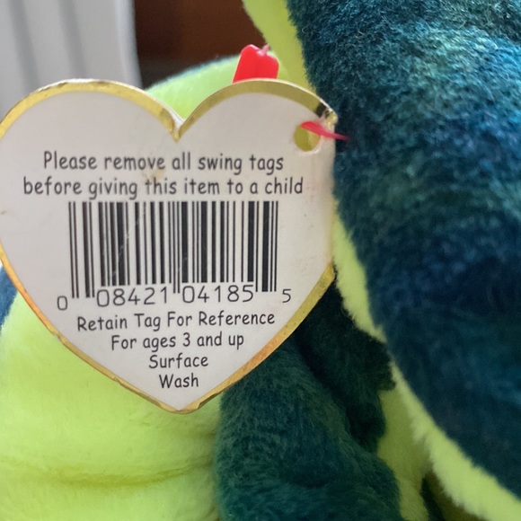 Gifted to a buyer. Ty Beanie Babies Original Hissy the snake.Born April 4, 1997. - Picture 7 of 10